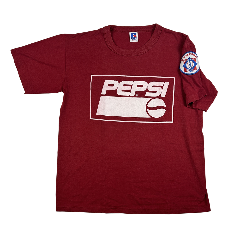 Vintage Russell Athletic Pepsi Baseball Shirt Mens Medium Babe Ruth 80s USA